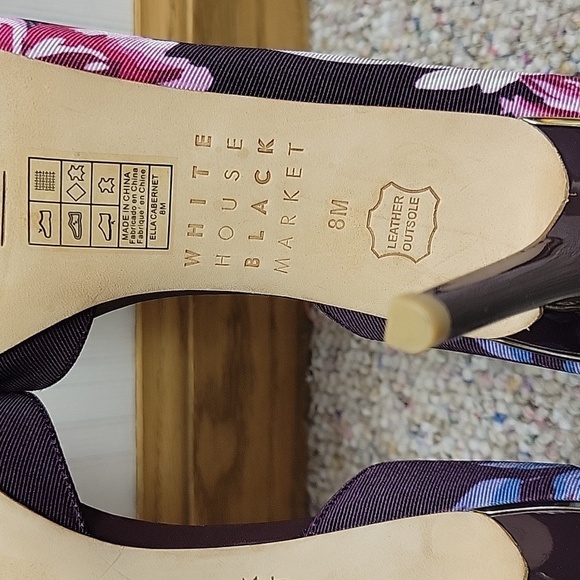 White House Black Market Ella Cabernet Floral Print Heels, Women's Sz 8 - Picture 5 of 8